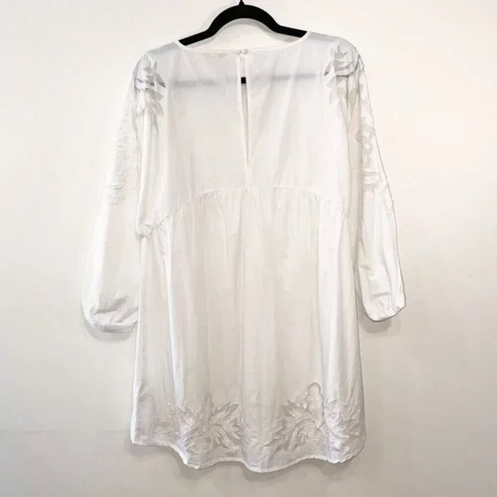 Last Call! New Maje Raolita 100% Cotton Embroidered Mini Dress White S $395 - Picture 3 of 10